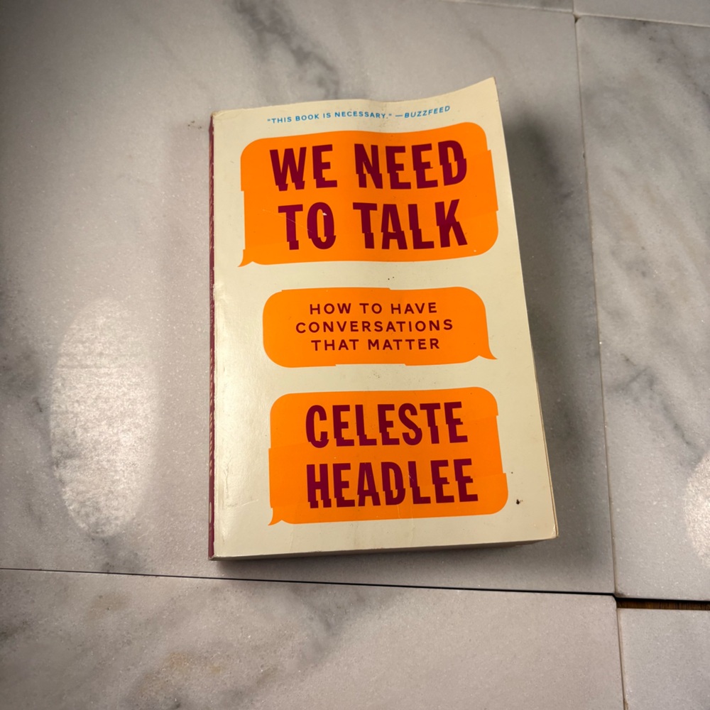 We Need to Talk by Celeste Headlee - Orange & Cream Paperback
